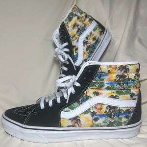 Vans Sk8-Hi Aloha Hawaiian Print Suede/Canvas High Top Sneaker M Sz 9 W Sz 10.5